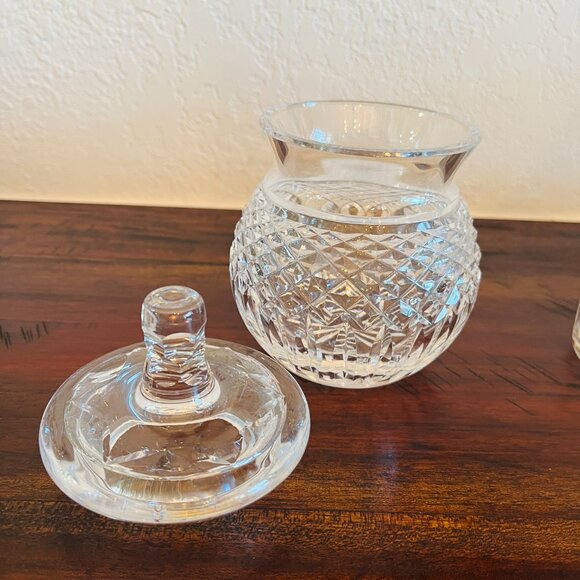 2 - Vintage Waterford Crystal Jam Jelly Honey Jars Lids Lismore Diamond Pattern - Picture 7 of 11